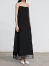 SWAYING 25 Spring and Summer Two-piece Suspender Long Dress SW-SW25SS2L07C2-HEI Black SW25SS2L07C